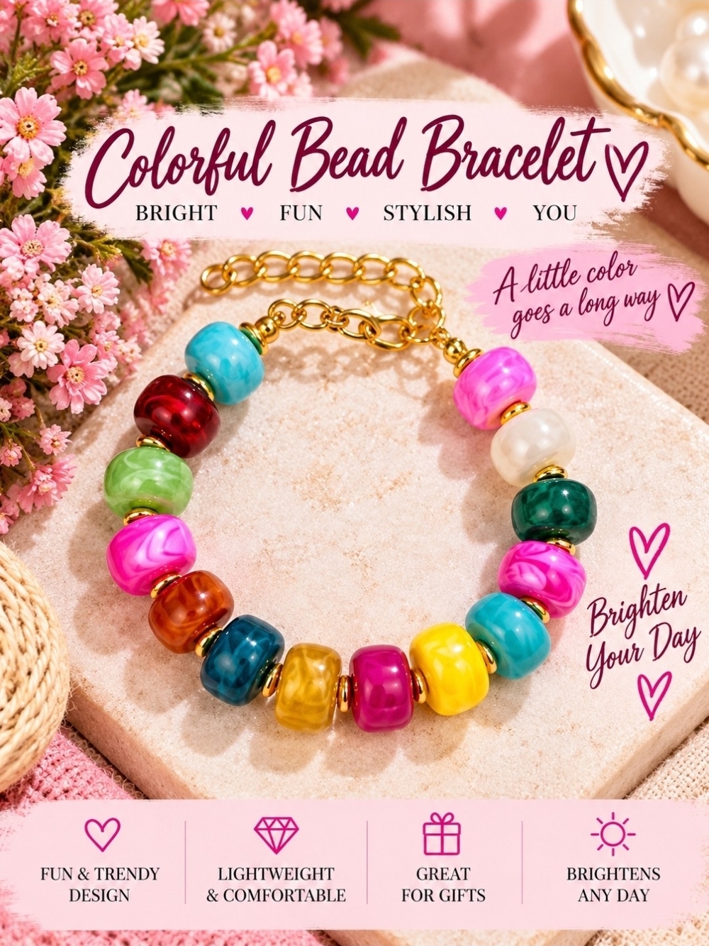 Colorful Multicolor Bead Bracelet!